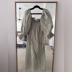 Sleeper Atlanta Linen Dress, Light Green, Size S